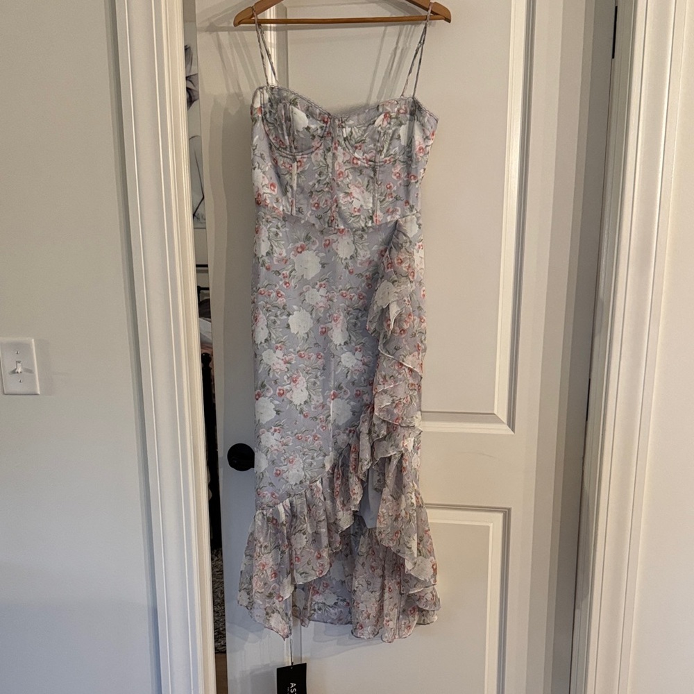 Astr Floral High Low Dress with Ruffles